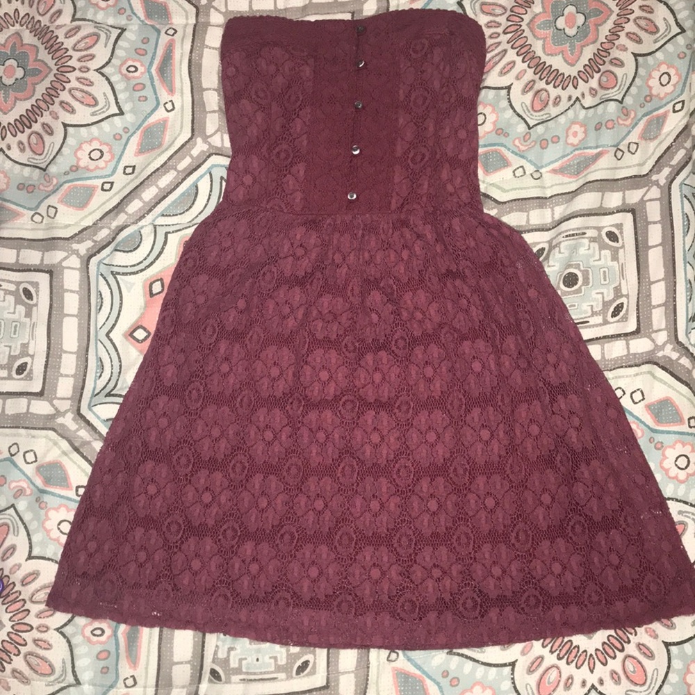 cute strapless lace dress